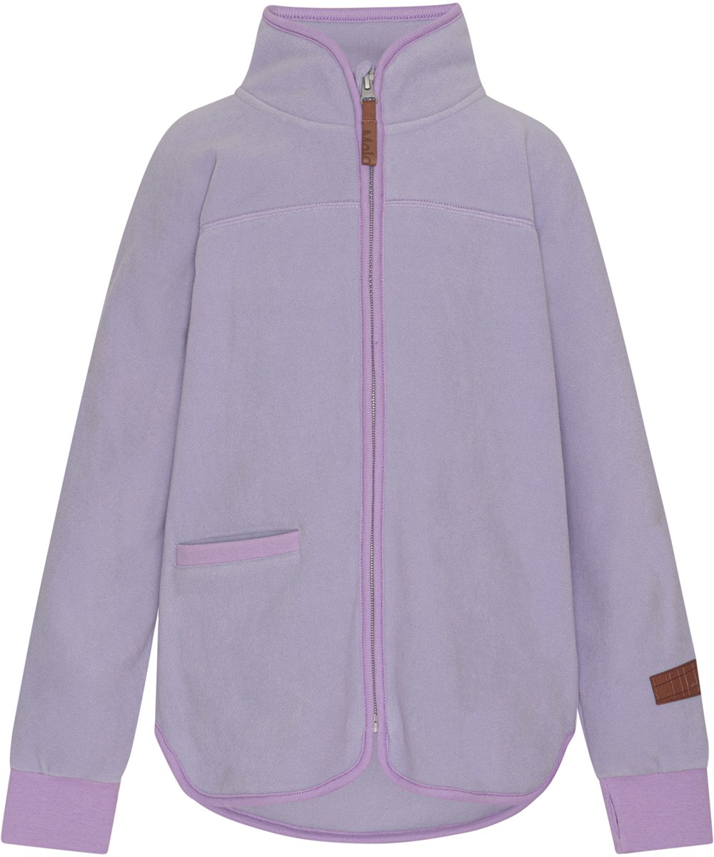 Ulani - Cosmic Sky - paarse fleecejacket met rits in 100% gerecycled polyester