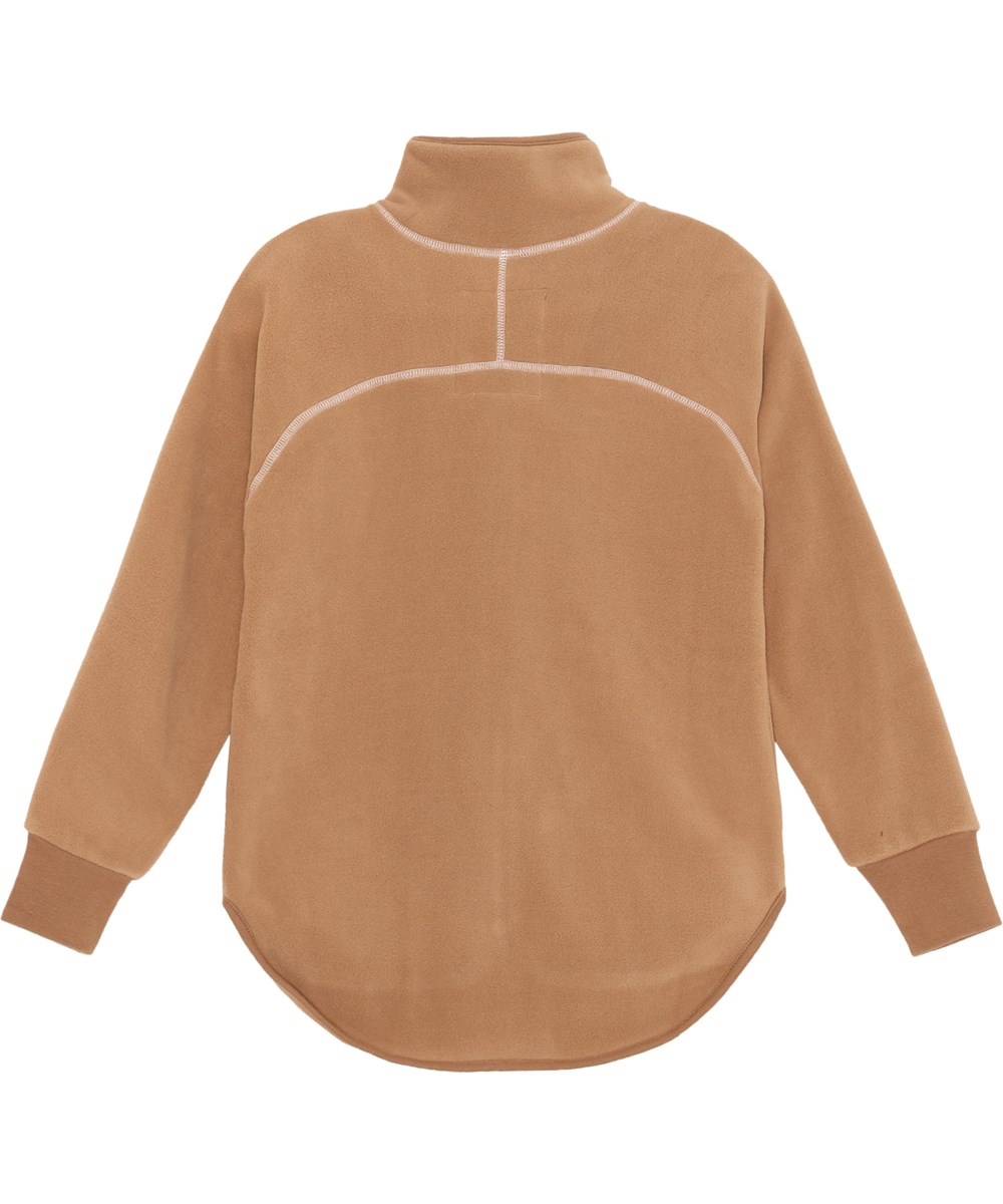 Ulani - Rose Mist - Gerecyclede lichtroze fleece jas met lichtgekleurde stiksels 