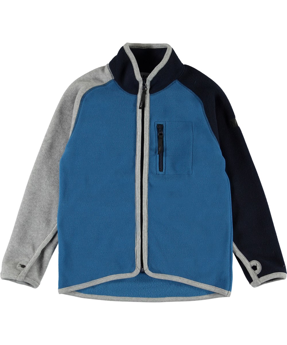 Ulrick - Azure - Blauw en groen fleece jas