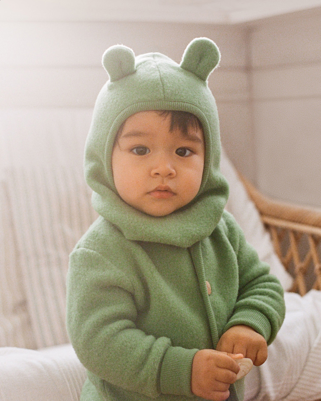 Umar Moss Green Groene jumpsuit voor peuters van 100