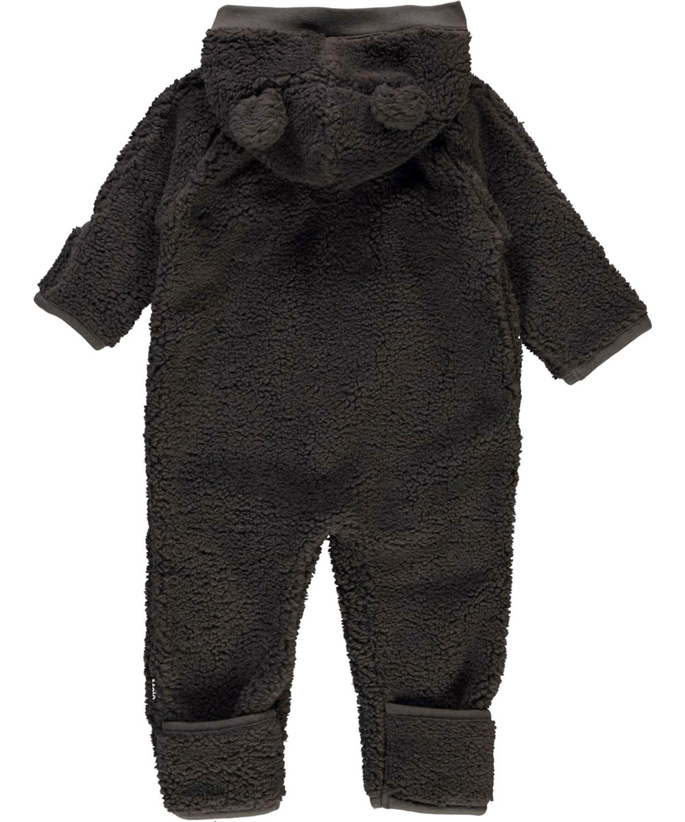 Umeko - Brown Darkness - Donkerbruine babypakje van fleece met oren