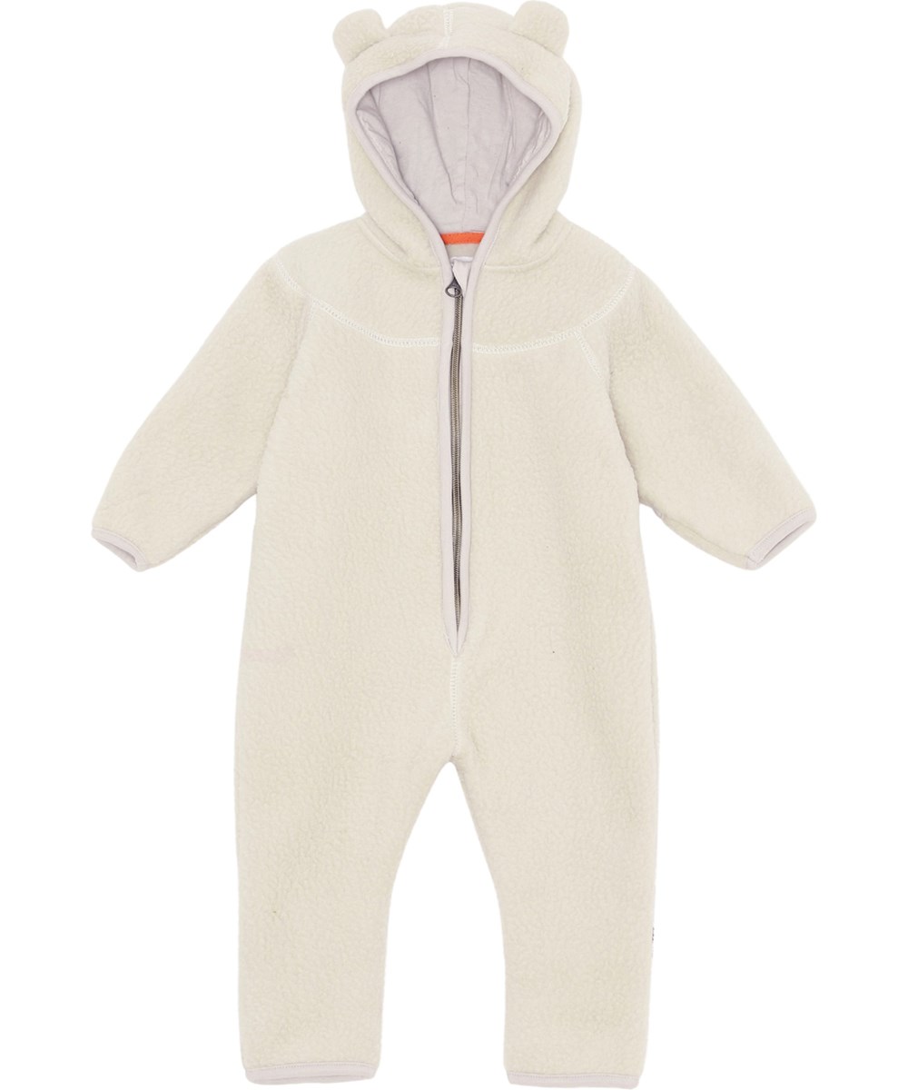 Umeko - Moon - Gerecyclede gebroken witte baby fleecepak