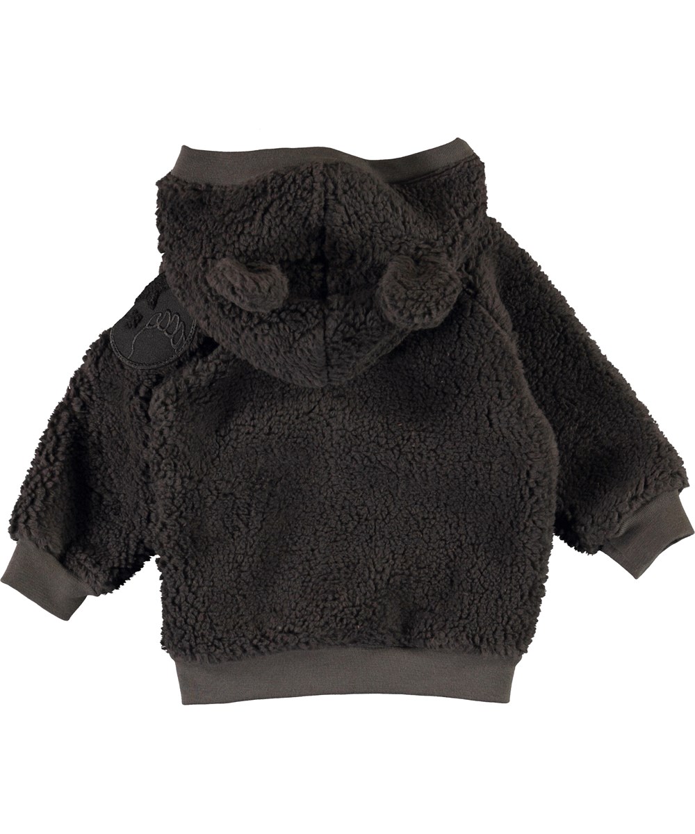 Ummi - Brown Darkness - Bruine baby fleecejas met oren