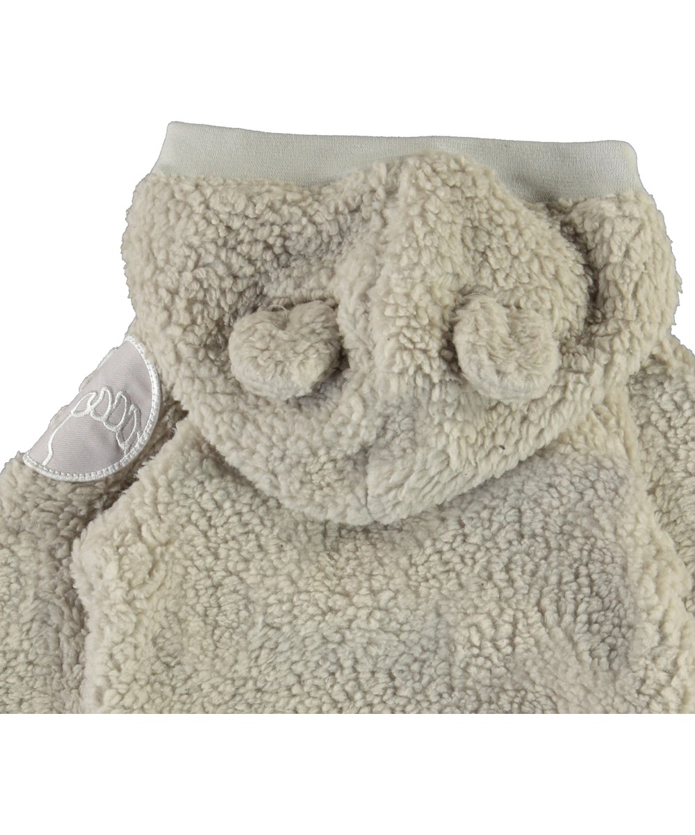 Ummi - Dark White - Witte baby fleecejas met oren