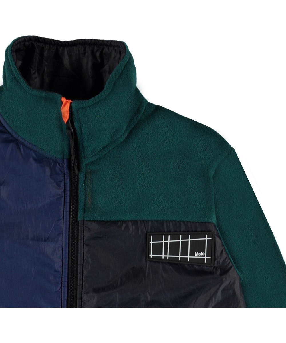 Urbain - Night Forest - Donkergroene en neon fleecejas