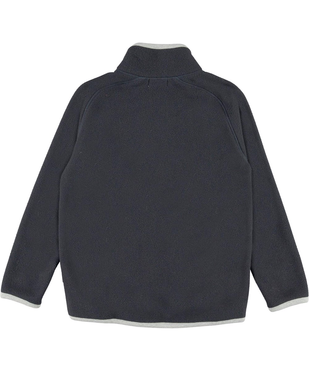 Ushi - Carbon - Blauwe fleece jack met wanten zakken