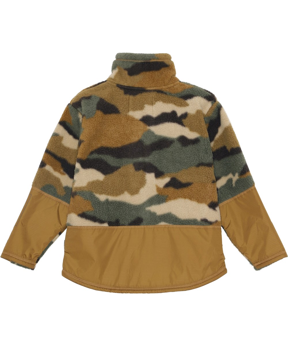 Utha - Autumn Camo 5 - Gerecyclede bruine camouflage fleece jas
