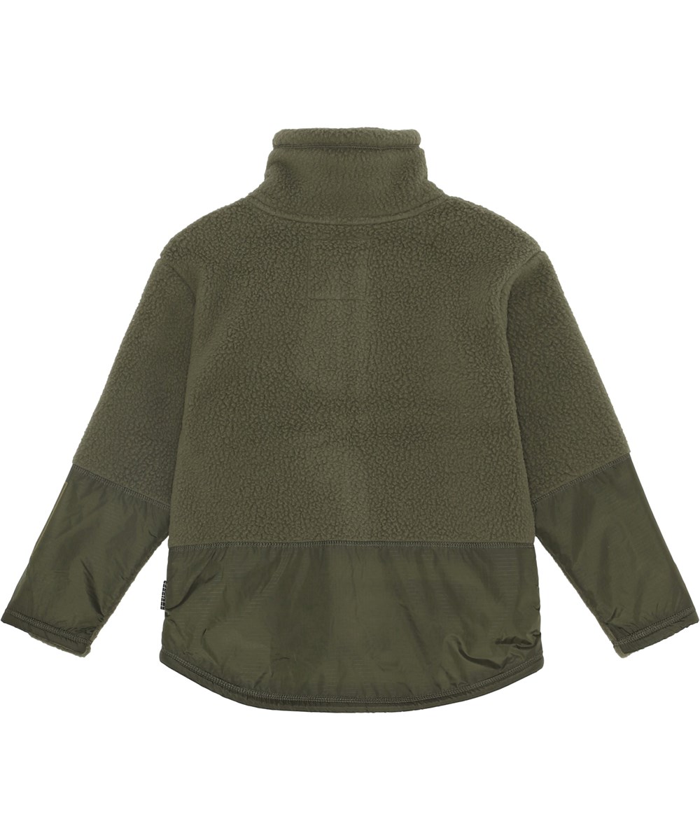 Utha - Forest - Gerecyclede donkergroene fleece jas