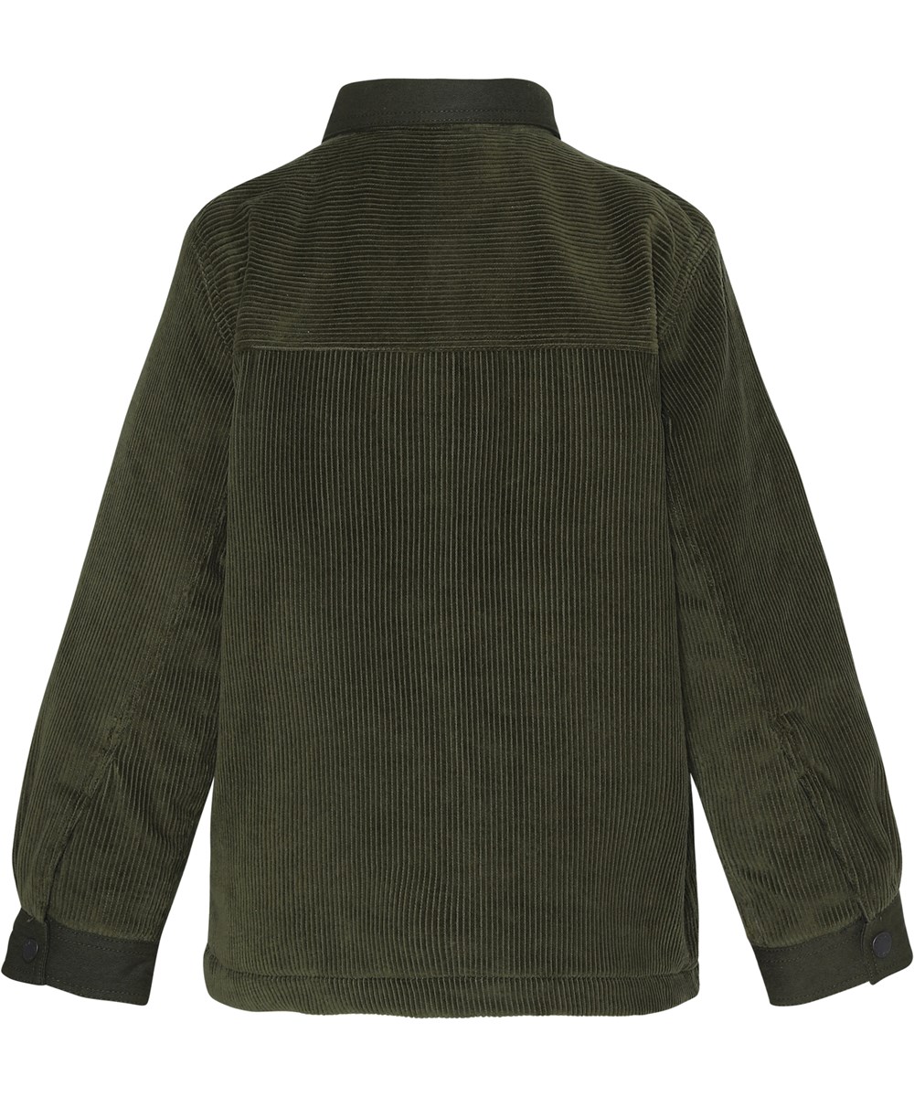 Henley - Vegetation - Donkergroene fluwelen overshirt met zakken