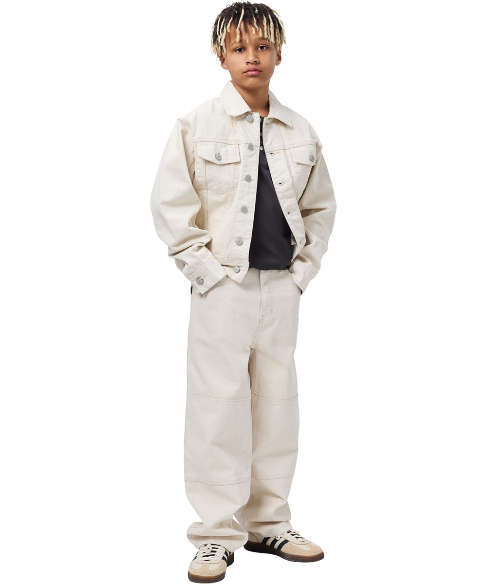Hipolito - Summer Sand - Off-white spijkerjack voor kinderen gemaakt van katoen met een losse pasvorm.