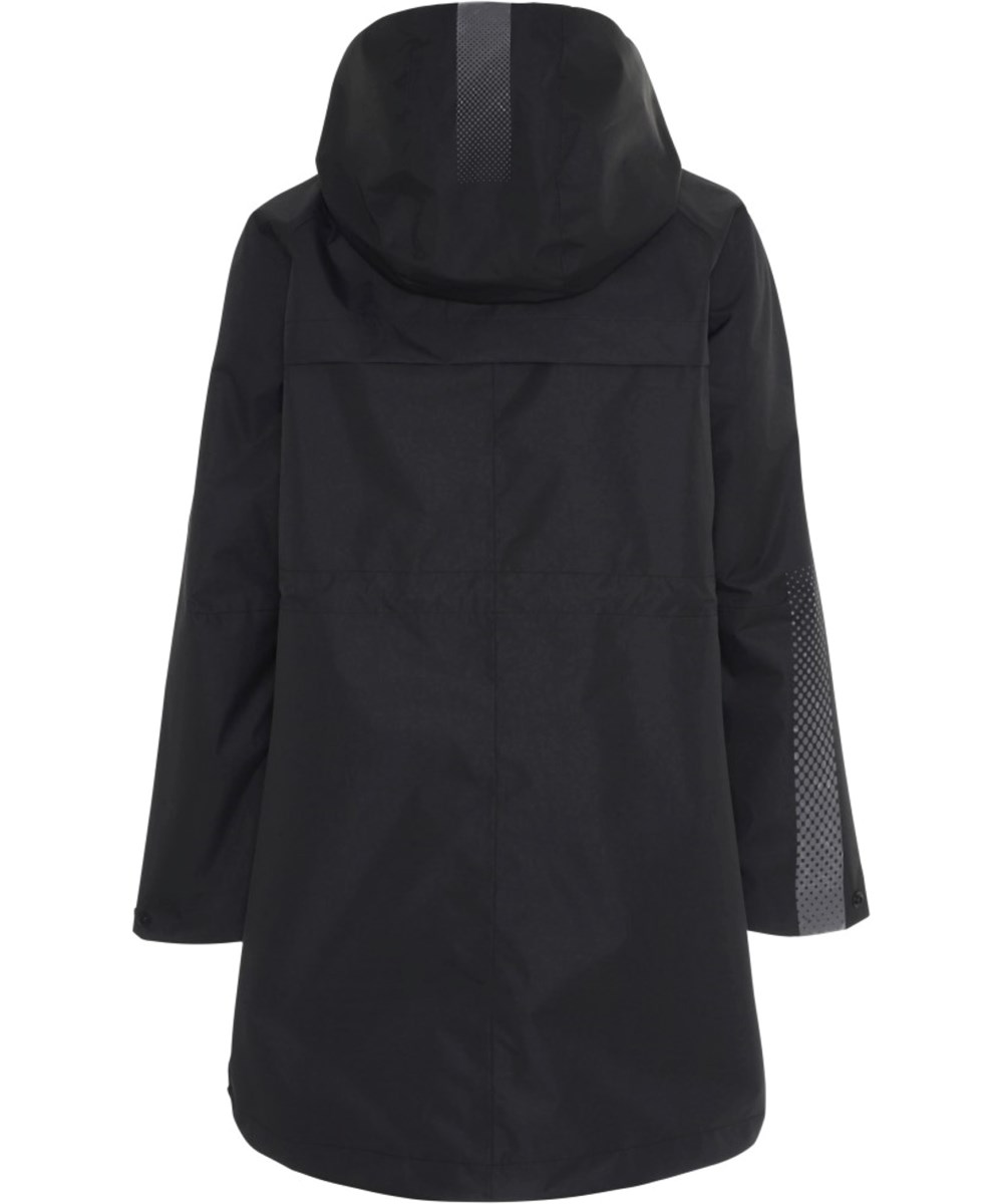 Win - Black - Lange zwarte waterdichte parka