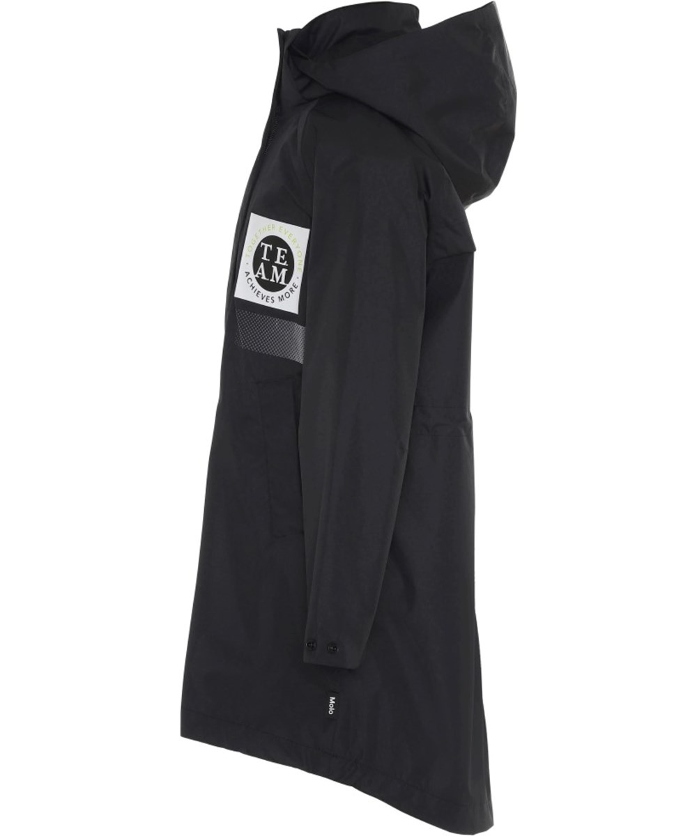 Win - Black - Lange zwarte waterdichte parka