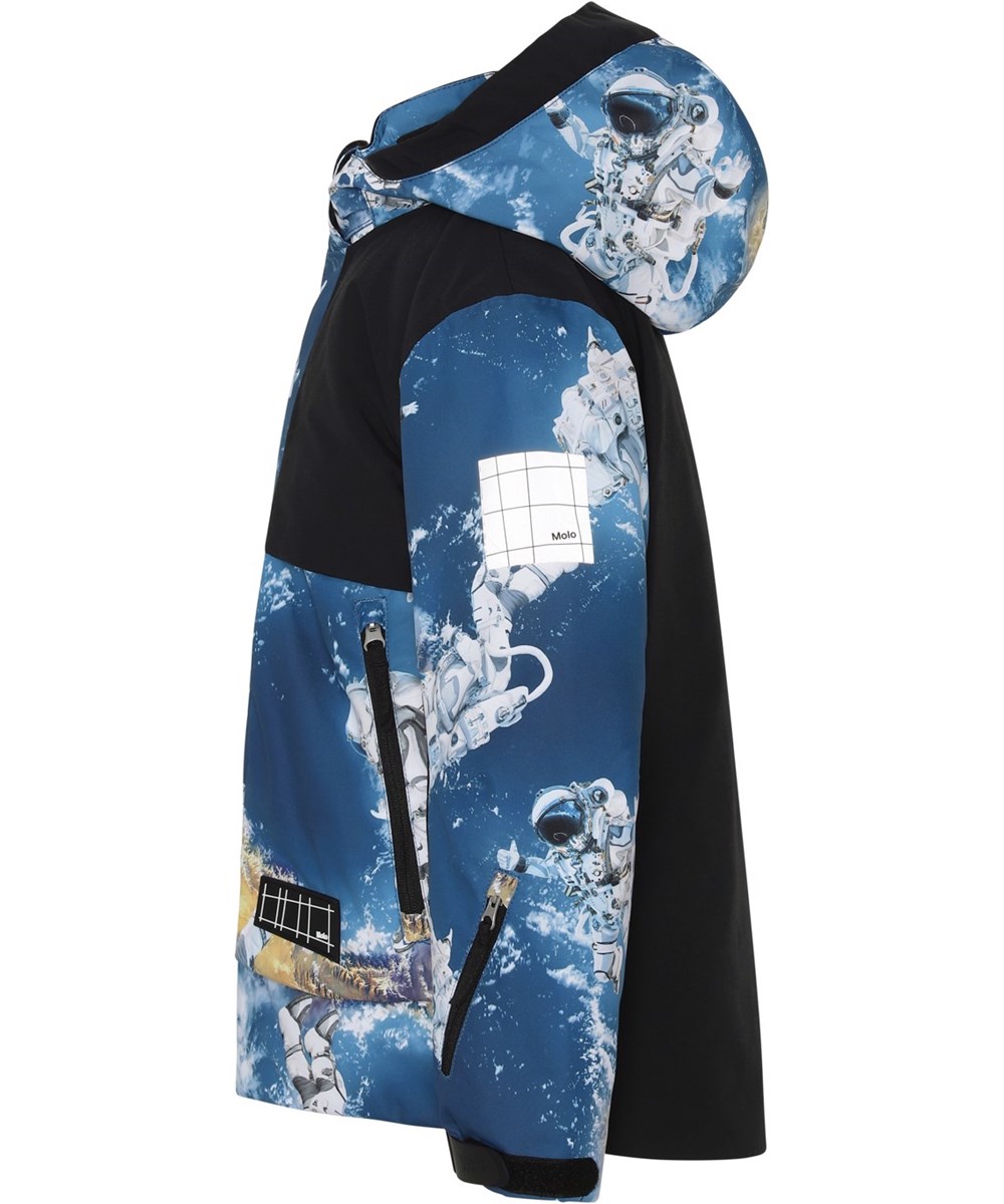 Alpine - Astronauts - Gerecyclede blauwe ski-jas met astronautenprint