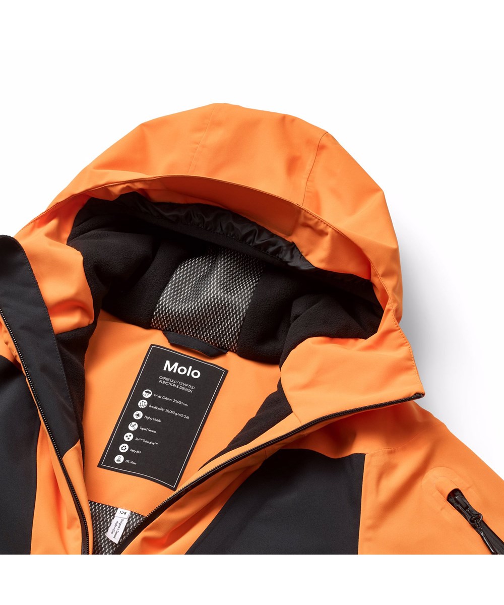 Alpine - Lava Orange - Wind- en waterdichte oranje winterjas voor kinderen gemaakt van gerecycled polyester en gevoerd met 3M™ Thinsulate™.