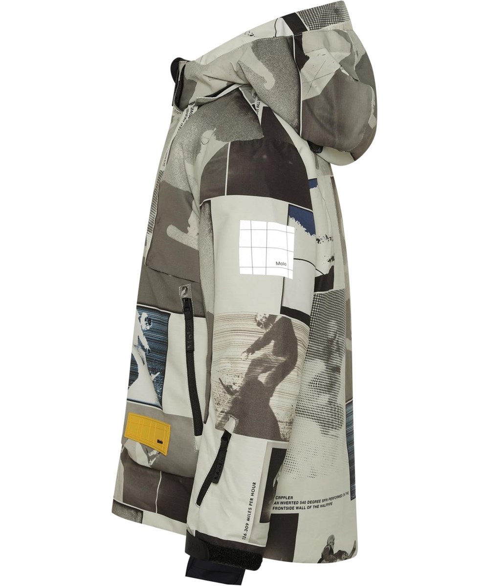 Alpine - Screenshot - Gerecyclede waterdichte beige ski-jas met snowboard