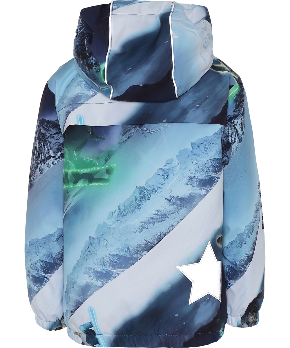 Castor - 24 Hrs - Blauwe winterjas met snowboarders.