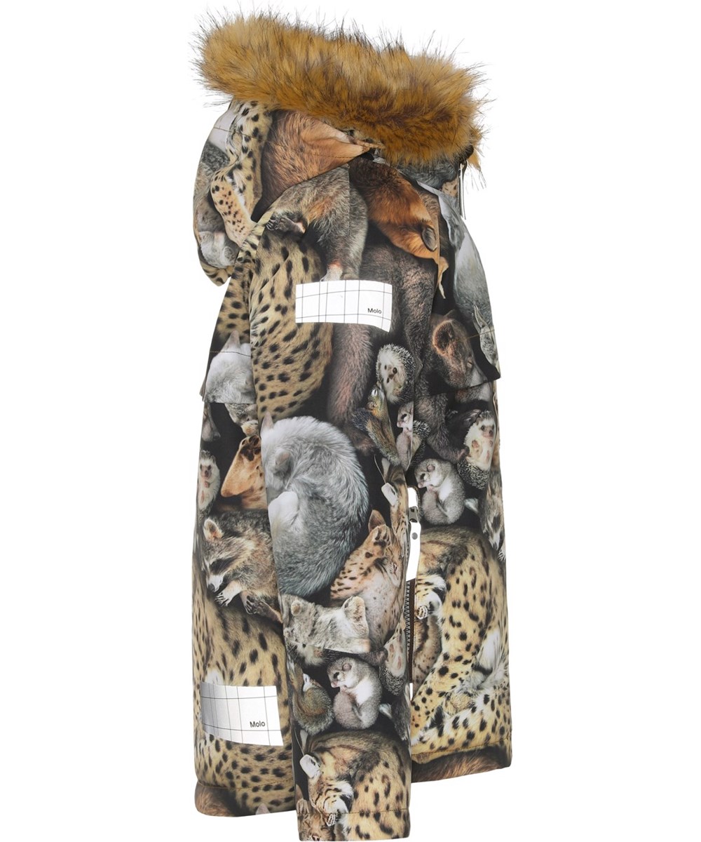 Castor Fur - Sleeping Cubs - Gerecyclede winterjas met dierenprint