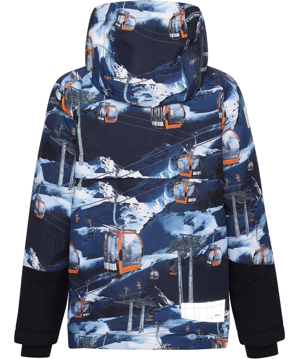 Castor - Way Up - Gerecyclede blauwe winterjas met skilift print