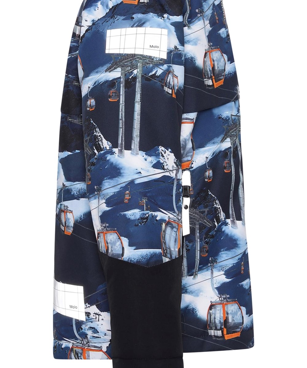 Castor - Way Up - Gerecyclede blauwe winterjas met skilift print