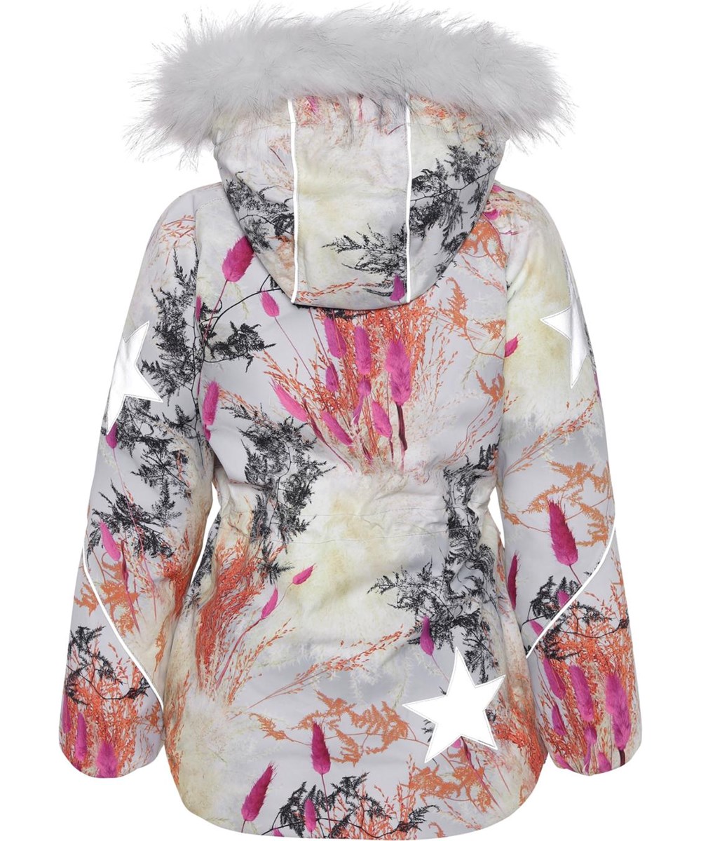 Cathy Fur - Eternal Flowers - Gerecyclede lichtblauwe winterjas met takkenprint
