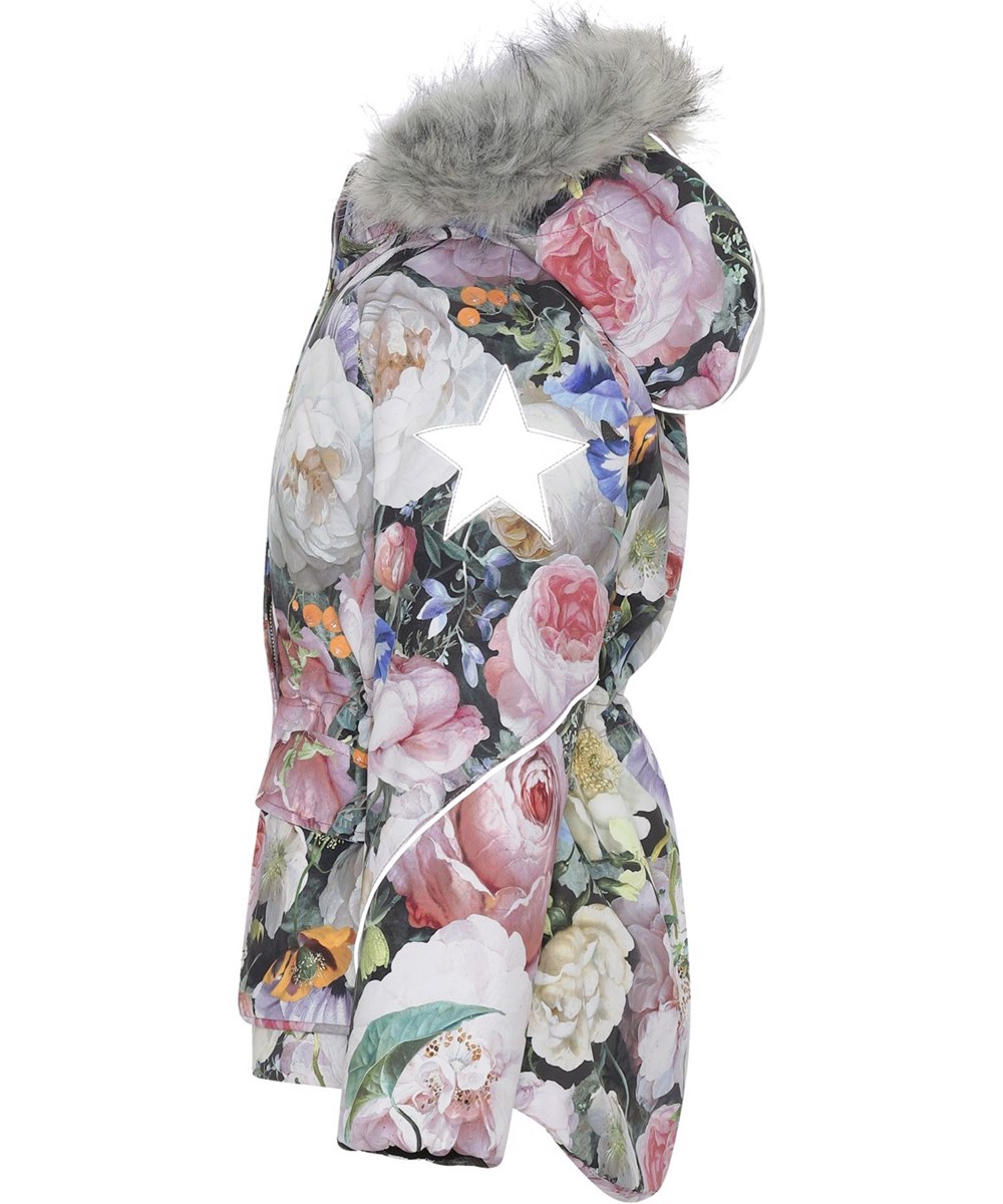 Cathy Fur - Still Life - Gerecyclede winterjas in bloemenprint