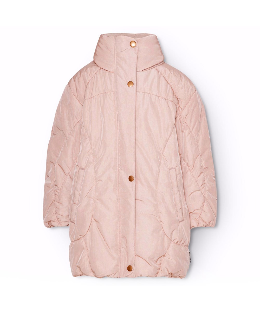 Halima - Petal Blush - Waterafstotende zachtroze jas voor kinderen van gerecycled nylon.