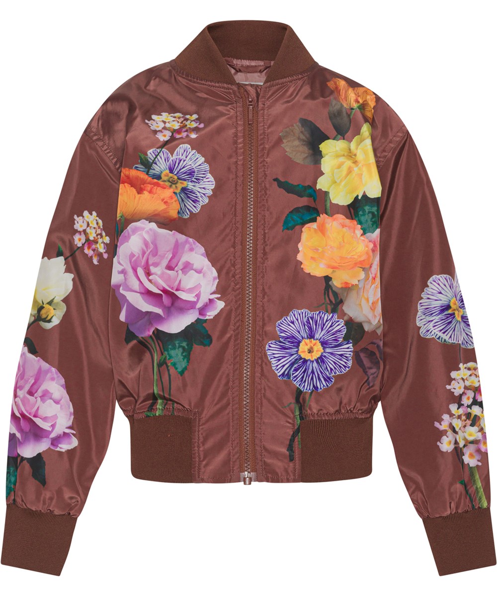 Haliva - Afternoon Rose - Bruine bomberjack met prachtige print