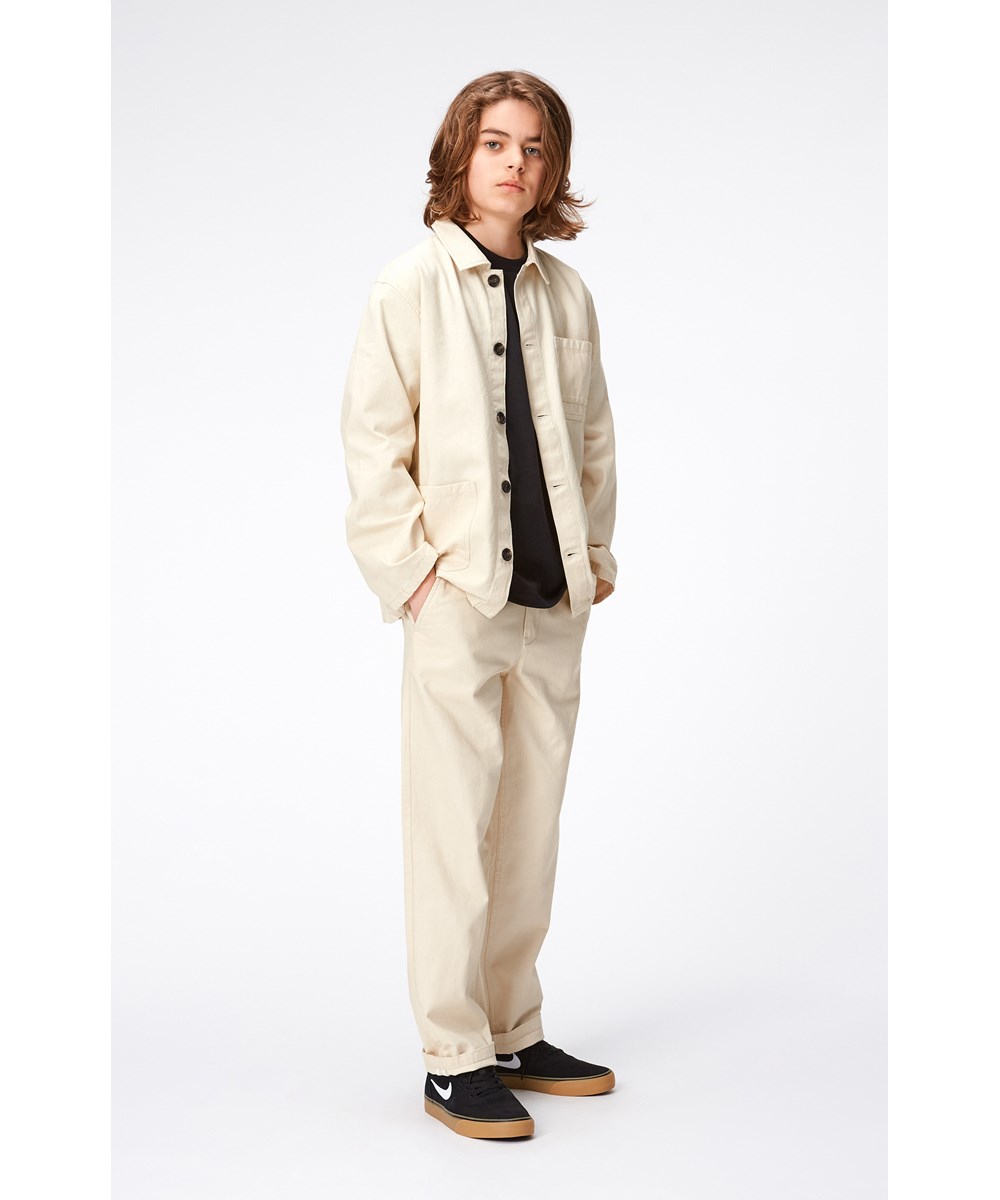 Halley - Summer Sand - Beige zomerjas voor kinderen met grote zakken