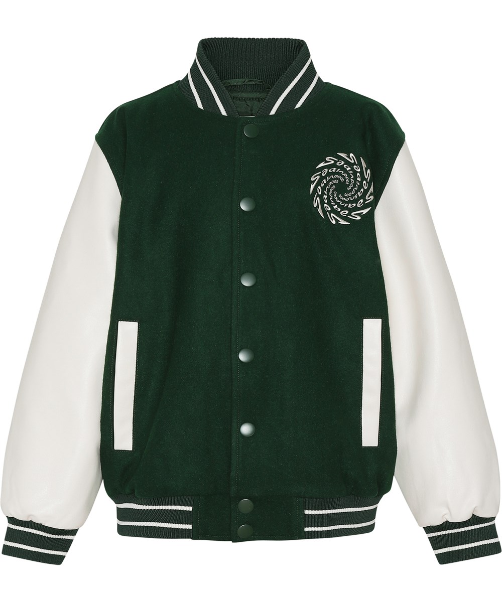 Hani - Eden - Good vibes’ baseball jacket in groen en wit