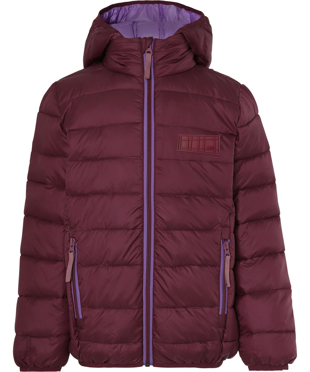 Hao - Maroon - Bordeaux rode donsjas met paarse voering