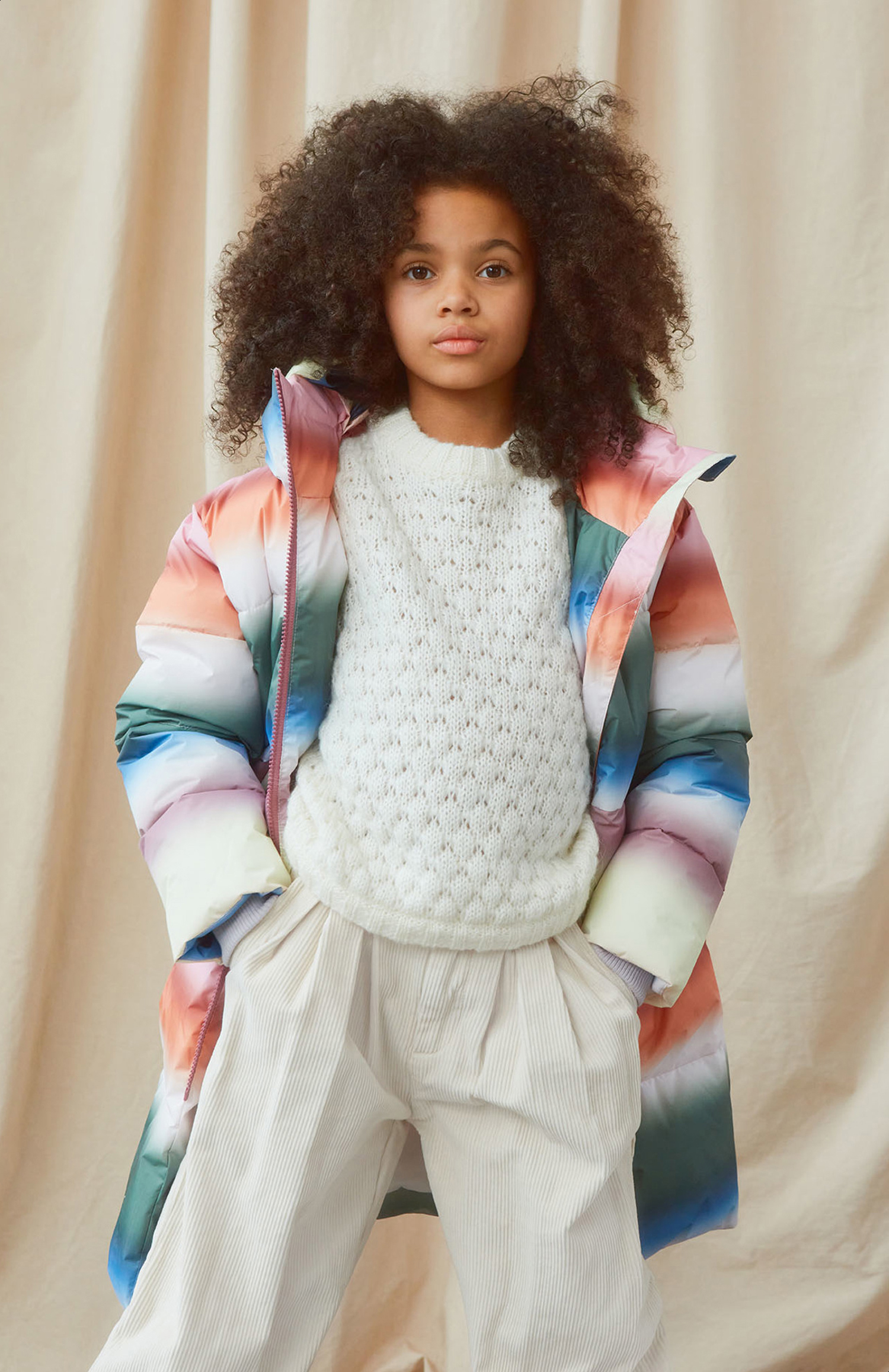 Harper - Misty Rainbow - Gerecyclede warme en lange donsjas met