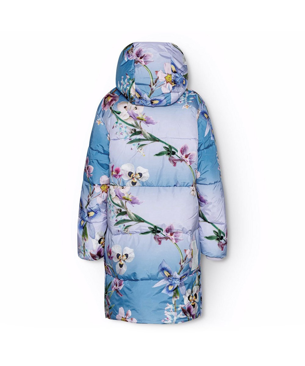 Harper - Gradient Flower - Warme gewatteerde jas voor kinderen van gerecycled polyester met bloemenprint.
