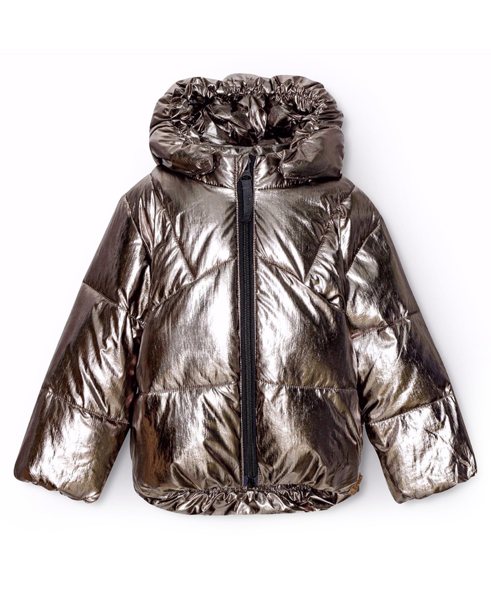 Harpo - Warm Silver - Stoere zilveren jas voor baby's en peuters