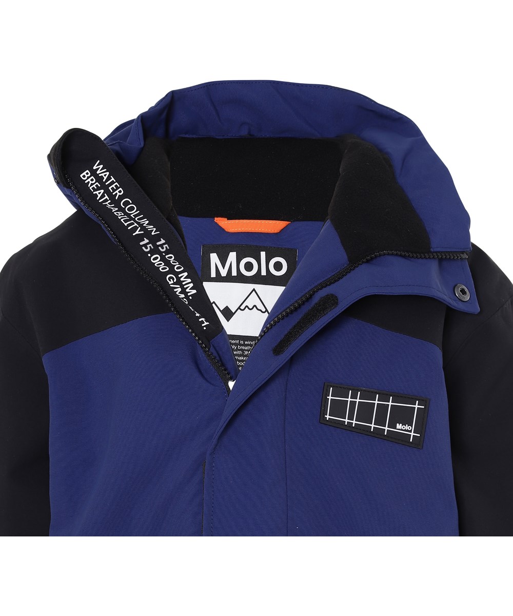 Harrison Recycle - Ink Blue - Gerecycled blauwe winterjas met zwart