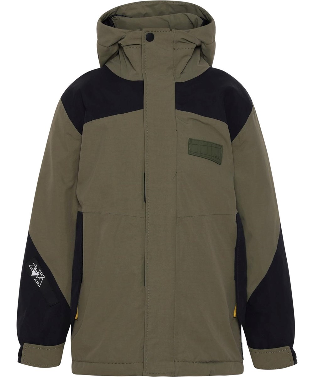 Harrison - Vegetation - Gerecyclede groene jas met zwarte details