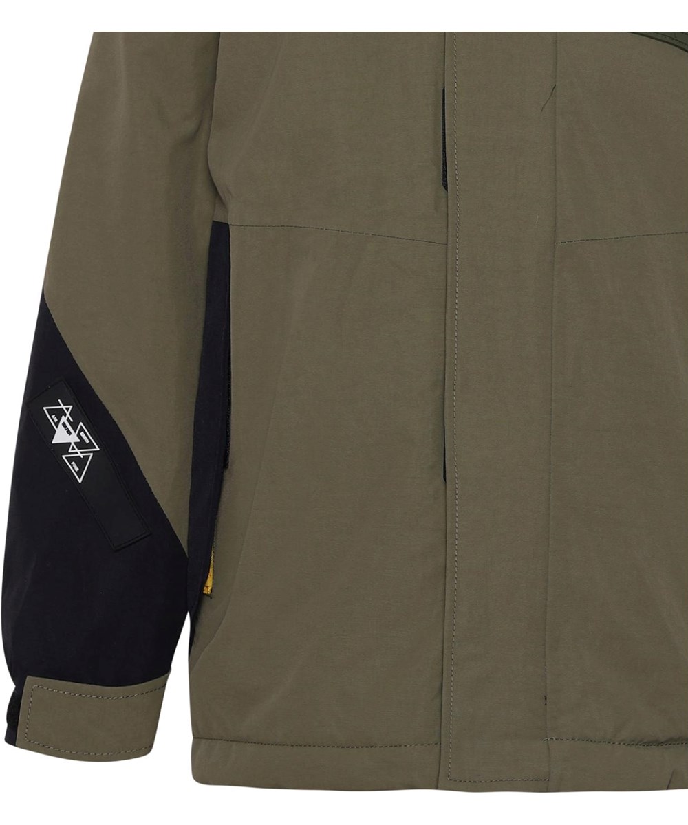 Harrison - Vegetation - Gerecyclede groene jas met zwarte details