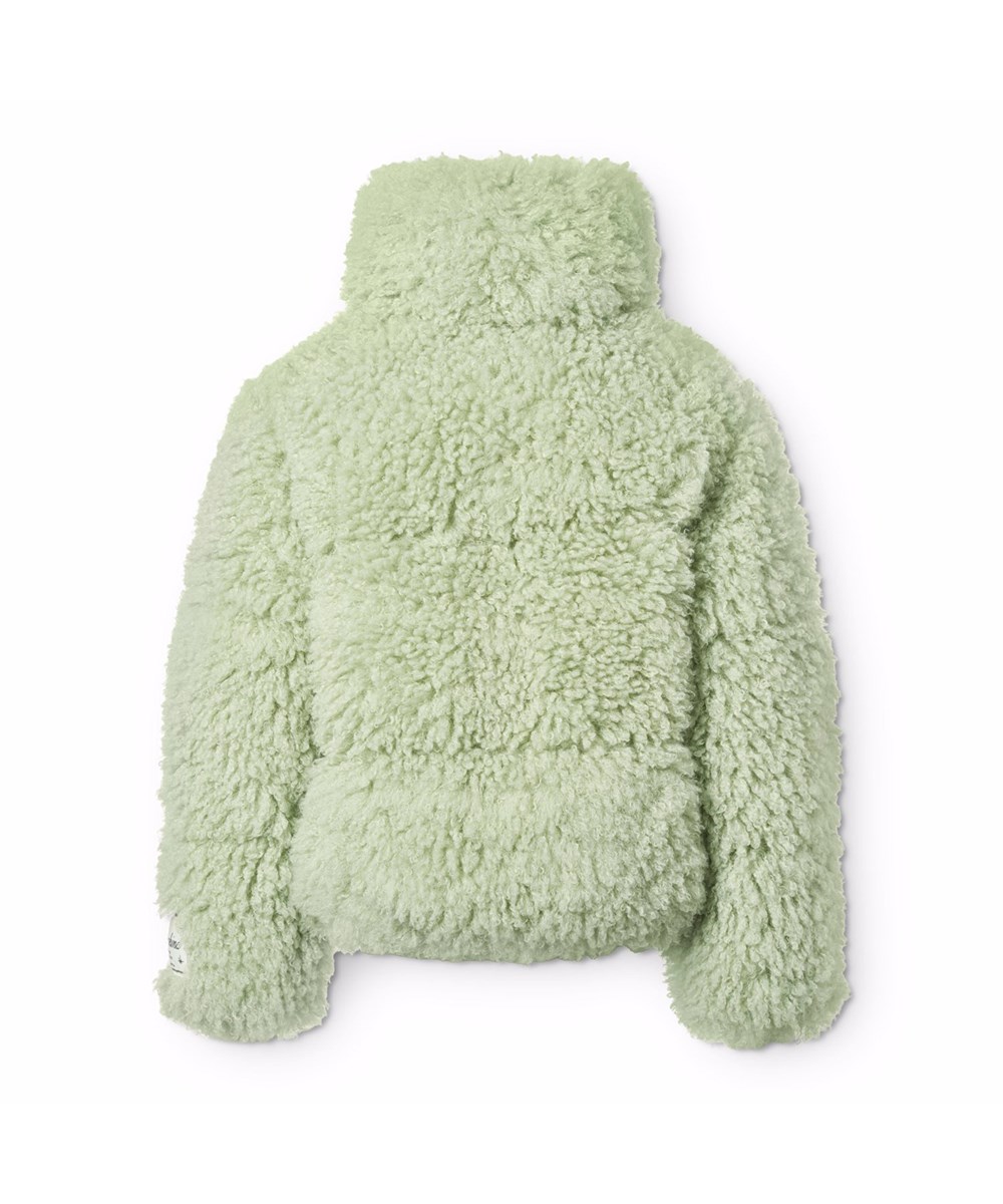 Havi - Menthe - Groene imitiatiebontjas voor kinderen met een schapenvacht-look gemaakt van gerecycled polyester.