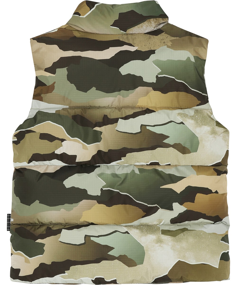 Heike - Autumn Camo - Gerecyclede bodywarmer met camouflage print
