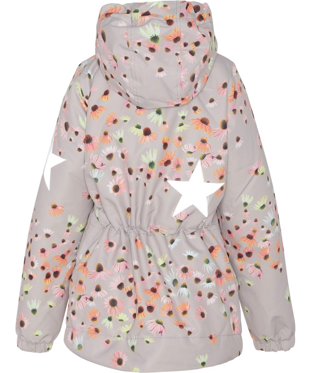 Heiko - Autumn Flowers - Gerecyclede roze unisex waterdichte jas met bloemen