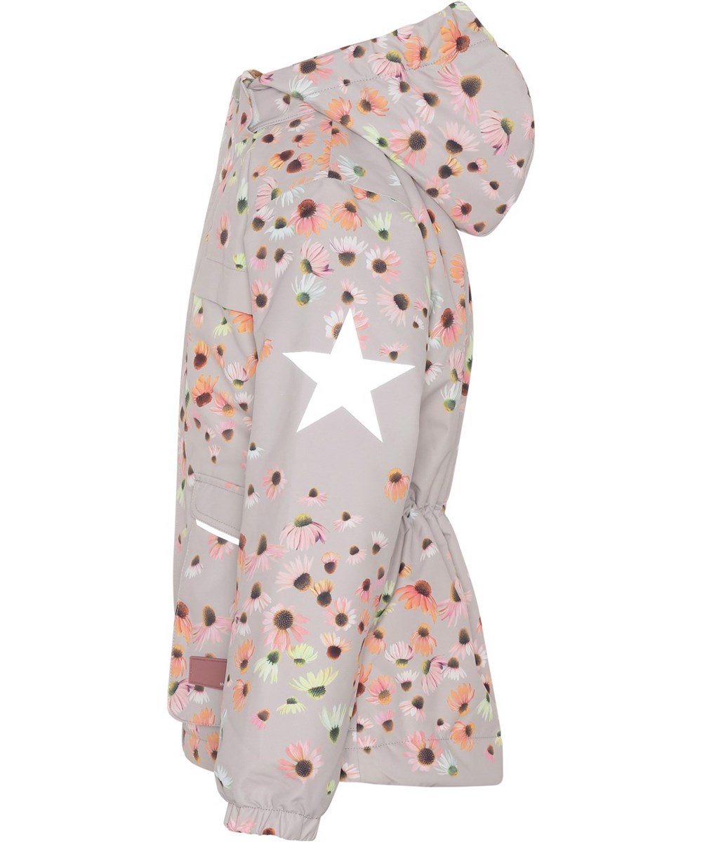 Heiko - Autumn Flowers - Gerecyclede roze unisex waterdichte jas met bloemen