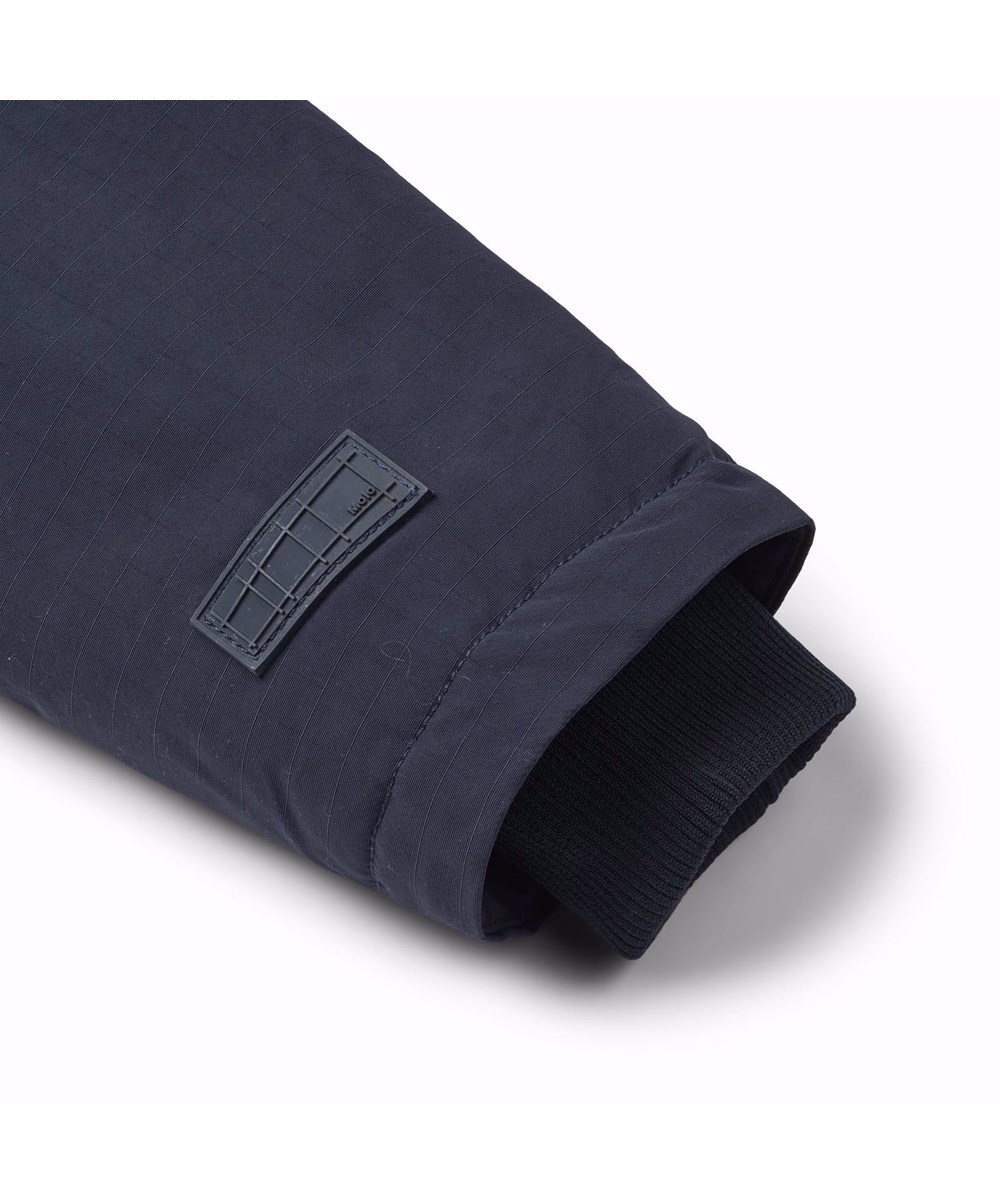 Heiko - Dark Night - Donkerblauwe  wind- en waterdichte winterjas van gerecycled polyester 