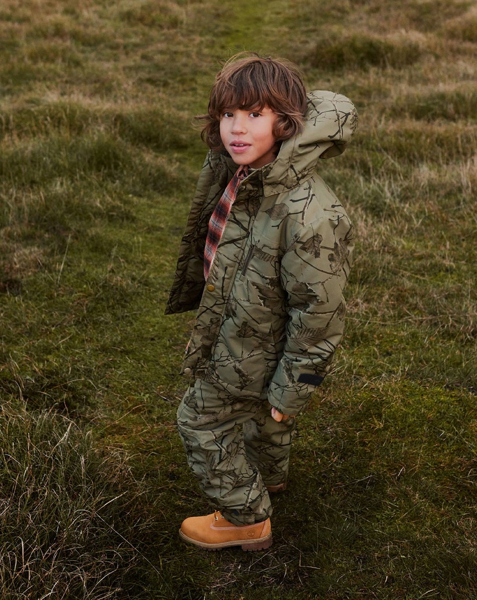 Heiko - Forest Leaves - Gerecyclede groene unisex winterjas met bladerenprint