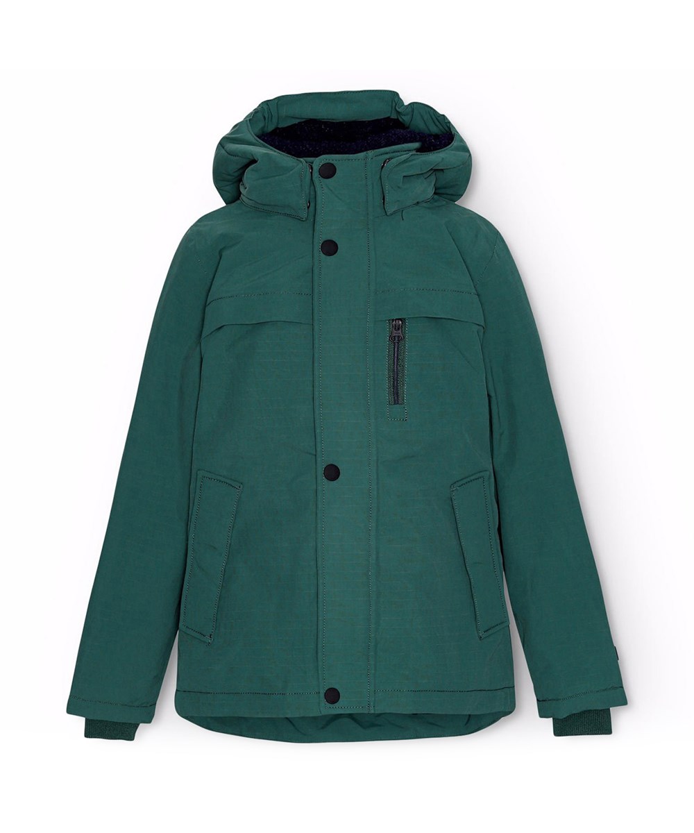 Heiko - Ponderosa Pine - Donkergroene wind- en waterdichte winterjas van gerecycled polyester 