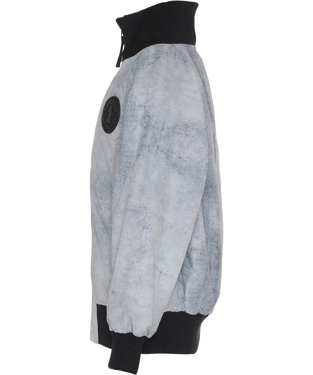 Hewson - Stacked By The Wall - Grijze waterdichte softshell jas met skateboards