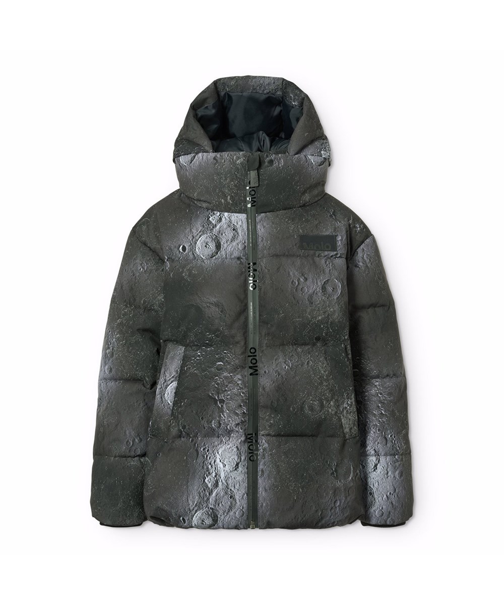 Hilo - Moon - Warme en functionele kinderjas gemaakt van gerecycled polyester met ritssluiting, hoge kraag en afneembare capuchon.