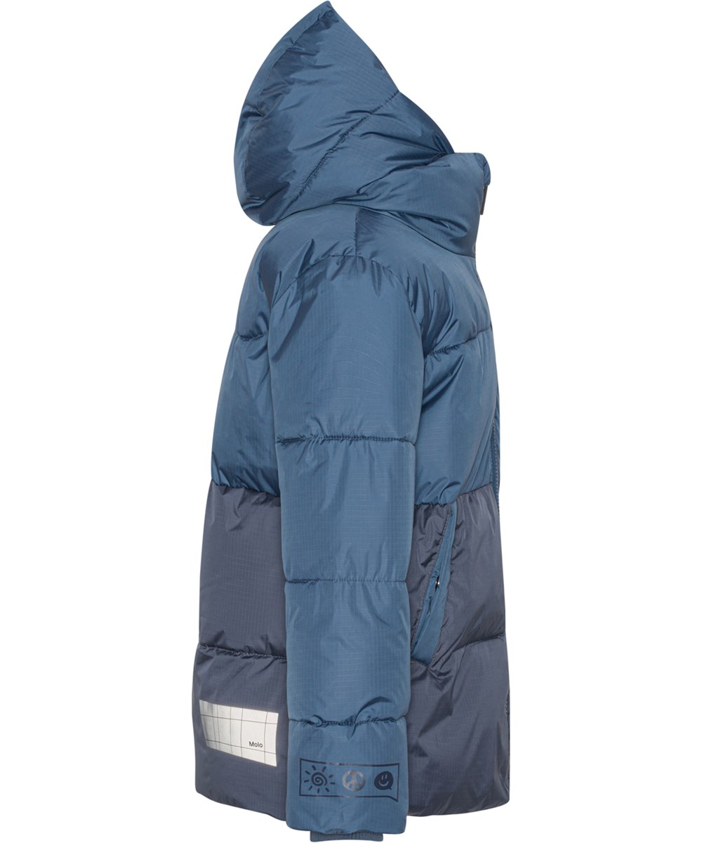 Hilo - Dark Denim - Gerecyclede zachte en warme donsjas in het blauw