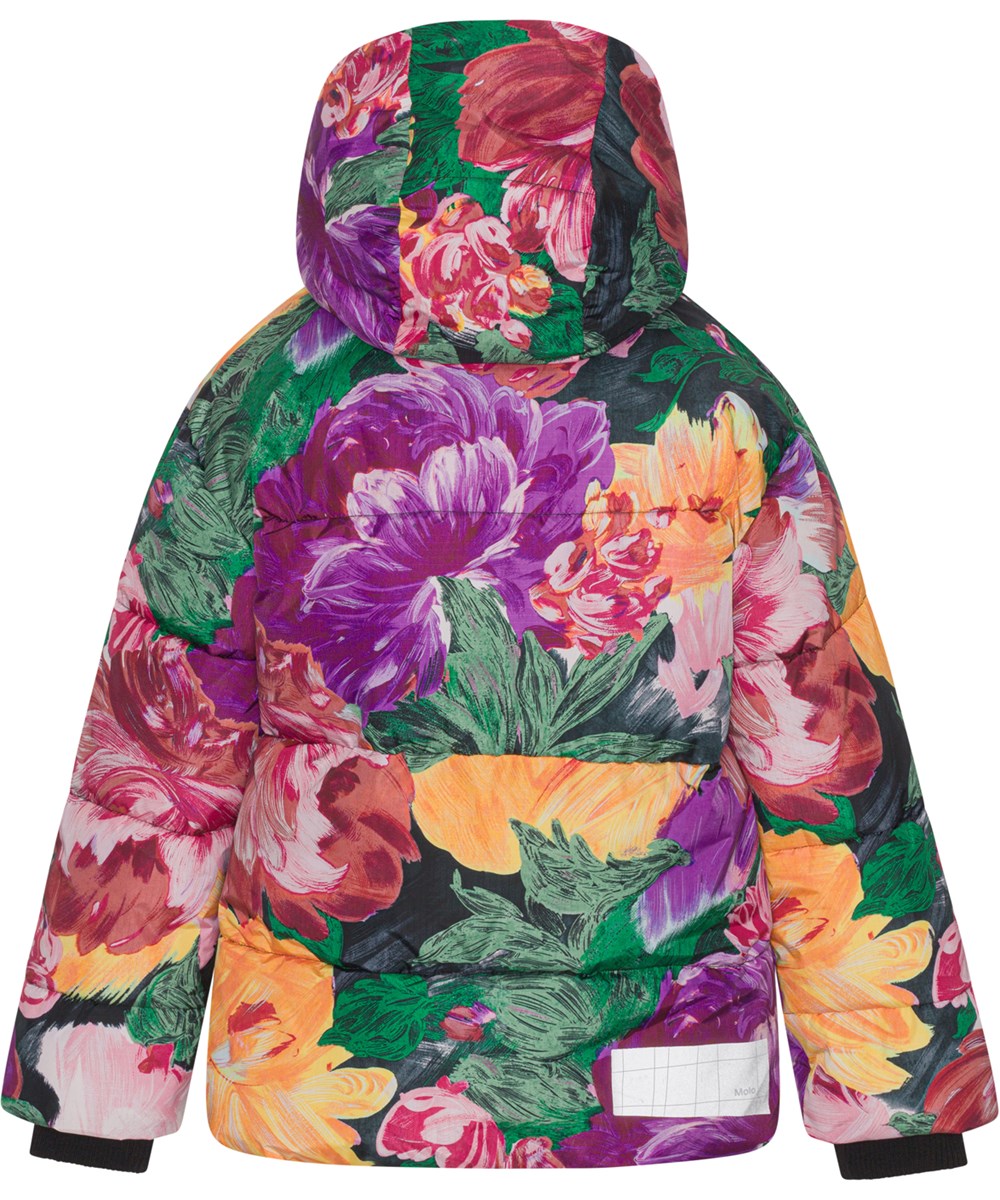 Hilo - Painted Flowers - Gerecyclede zachte en warme donsjas met bloemenprint