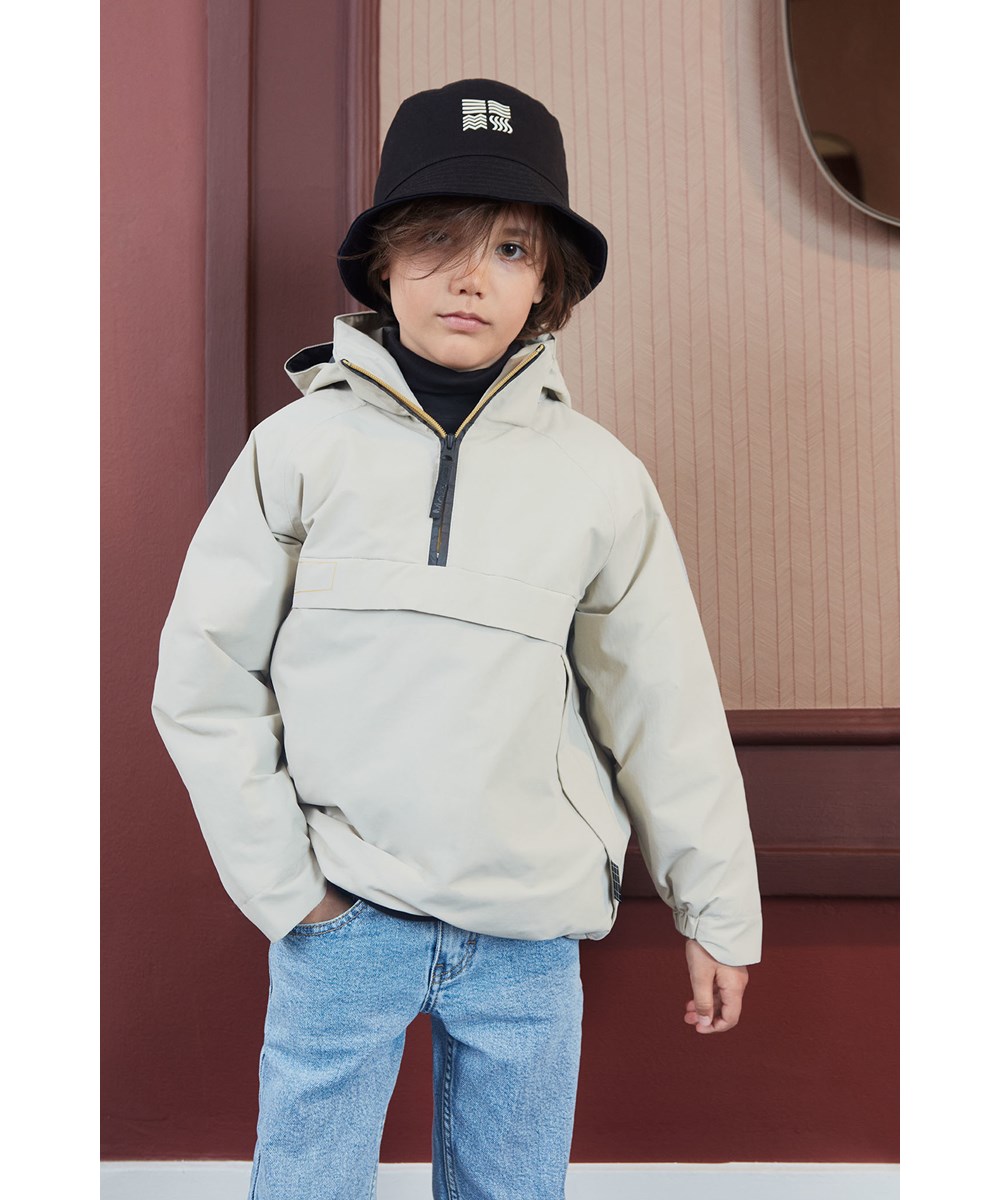 Holden - Moon Sand - Gerecyclede beige anorak met reflectoren 