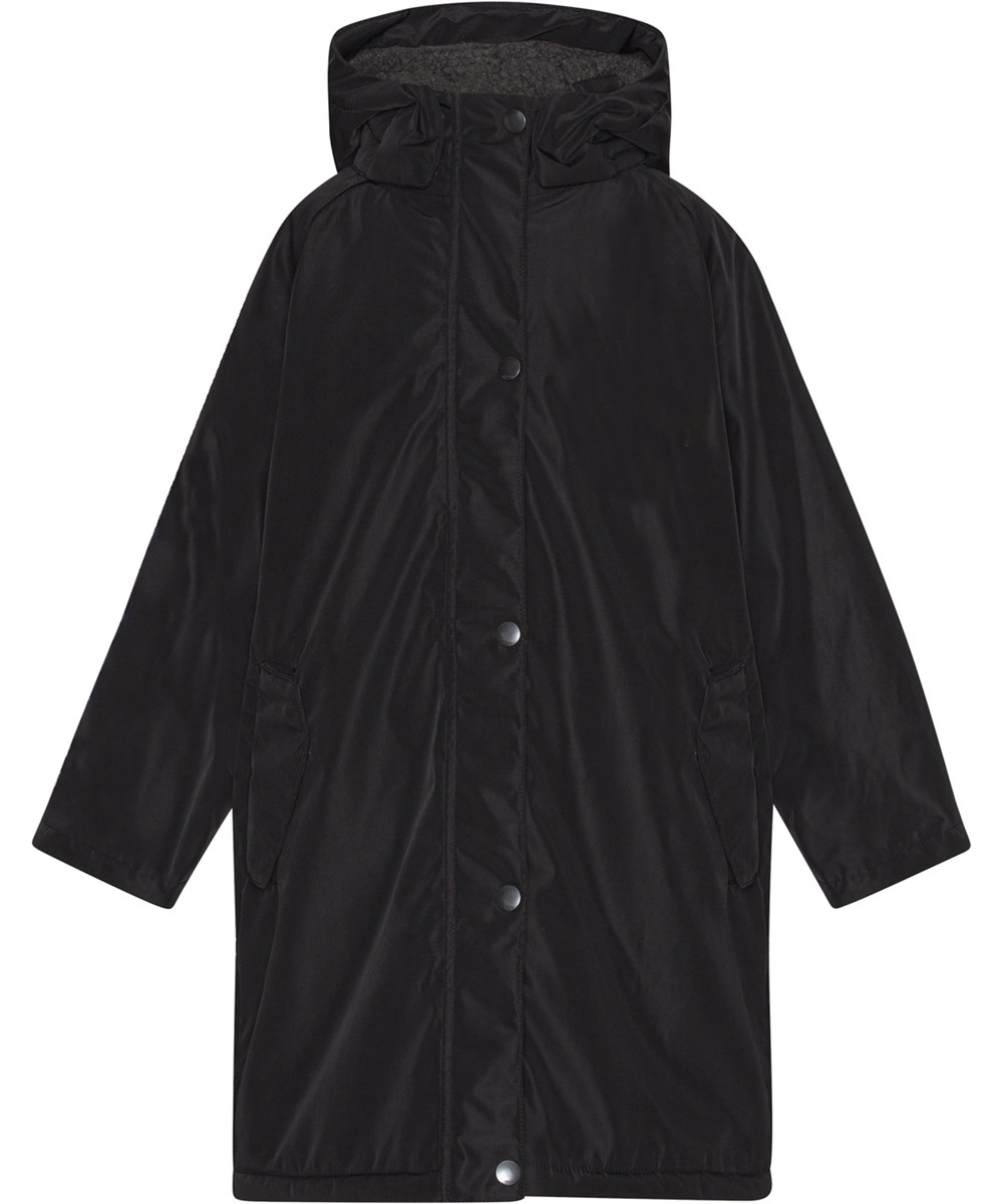 Hollah - Black - Zwarte winterjas met capuchon