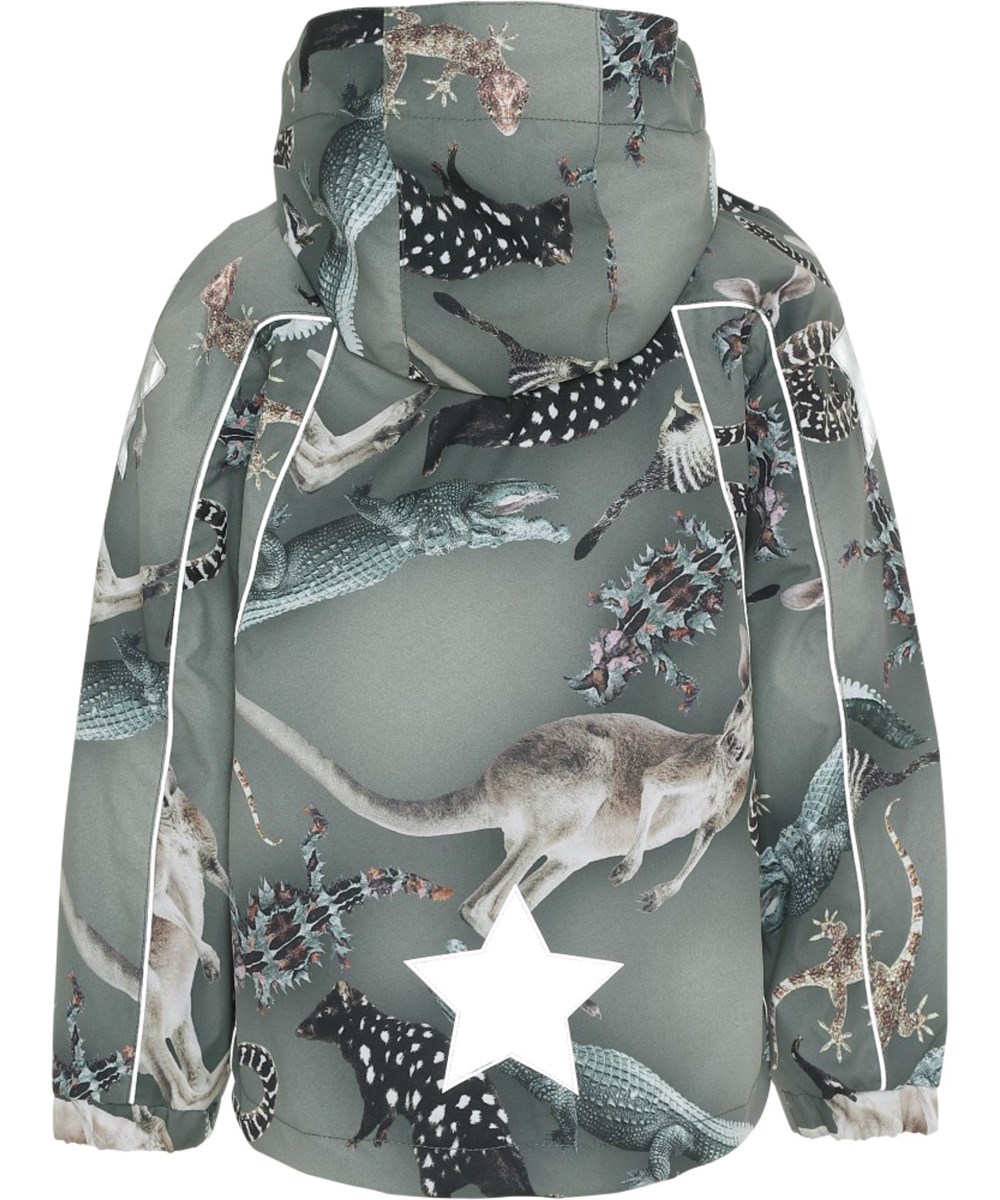 Hopla - Camo Bush Animals - Waterdichte groene jas met dierenprint